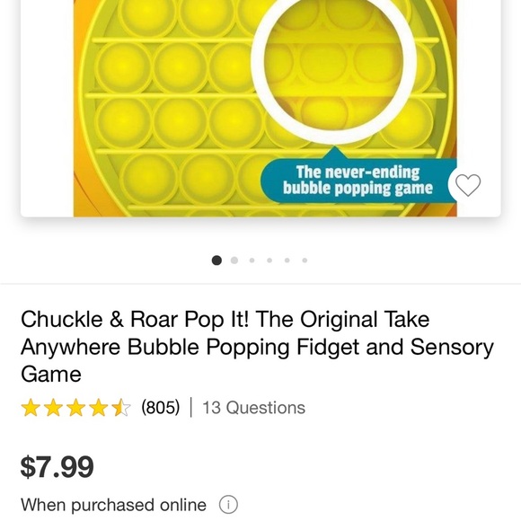 Lot of 10 Chuckle & Roar Pop It Fidget Games. Bubble Popper Stocking stuffers - Picture 4 of 4